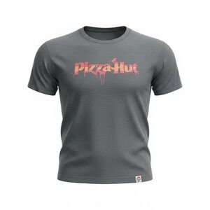 Pizza Hut T-Shirt Charcoal Heather Graffiti Logo(2013)  Medium Employee Uniform